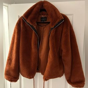 Lucky Brand Faux Fur Burnt Orange Coat Small